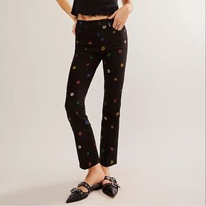 MOTHER Black Daisy Print Jeans